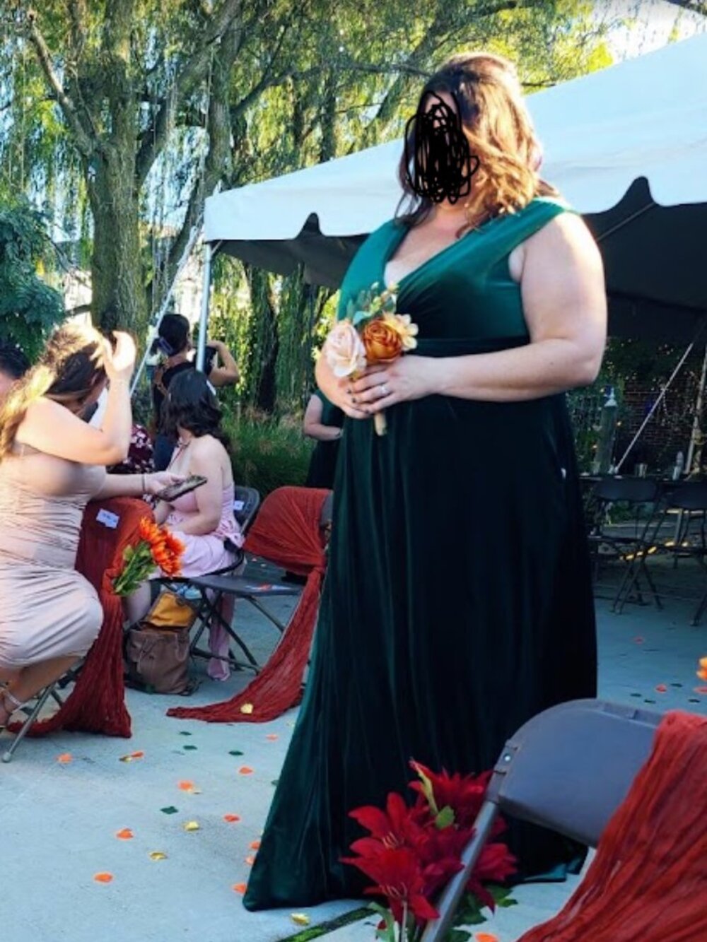 Morilee Emerald Velvet Bridesmaid/Formal Gown, Size 22